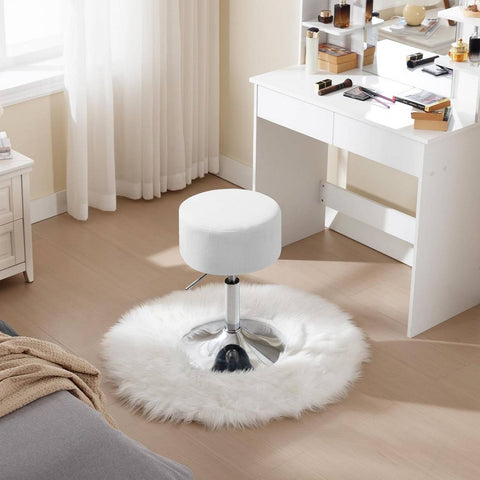 Rootz Adjustable Swivel Bar Stool - Makeup Stool - Rotating Salon Stool - Corduroy Seat - 33.5cm x (52-67)cm x 33.5cm