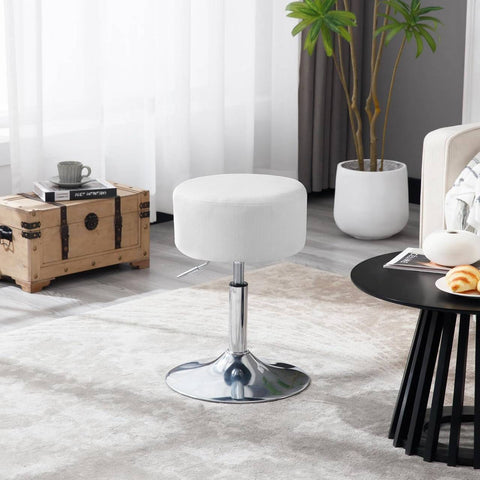 Rootz Adjustable Swivel Bar Stool - Makeup Stool - Rotating Salon Stool - Corduroy Seat - 33.5cm x (52-67)cm x 33.5cm