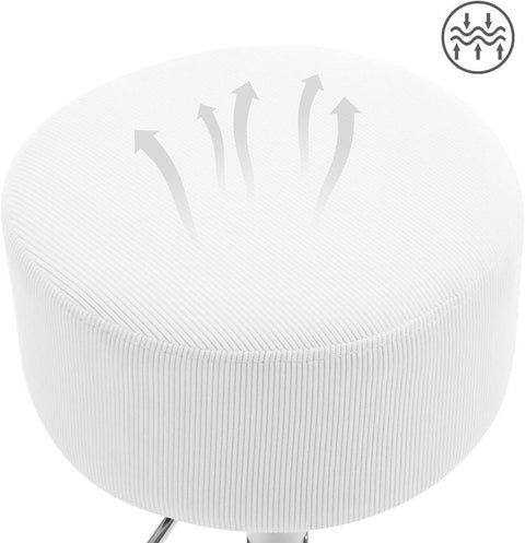 Rootz Adjustable Swivel Bar Stool - Makeup Stool - Rotating Salon Stool - Corduroy Seat - 33.5cm x (52-67)cm x 33.5cm