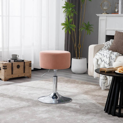 Rootz Swivel Bar Stool - Makeup Stool - Adjustable Seat Height - 360° Rotating - Corduroy/Metal - 33.5cm x (52-67)cm x 33.5cm