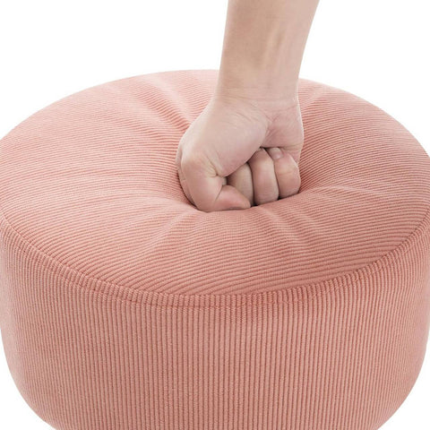 Rootz Swivel Bar Stool - Makeup Stool - Salon Stool - Corduroy Seat - Adjustable Height - 33.5cm x (52-67cm) x 33.5cm