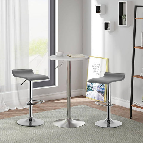 Rootz Bar Stool - Breakfast Chair - Kitchen Stool - Comfortable Seating - Faux Leather - 39cm x 38.5cm x 63-83cm