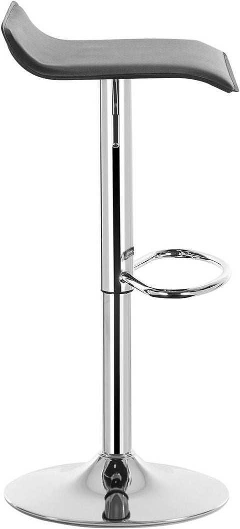 Rootz Bar Stool - Breakfast Chair - Kitchen Stool - Comfortable Seating - Faux Leather - 39cm x 38.5cm x 63-83cm