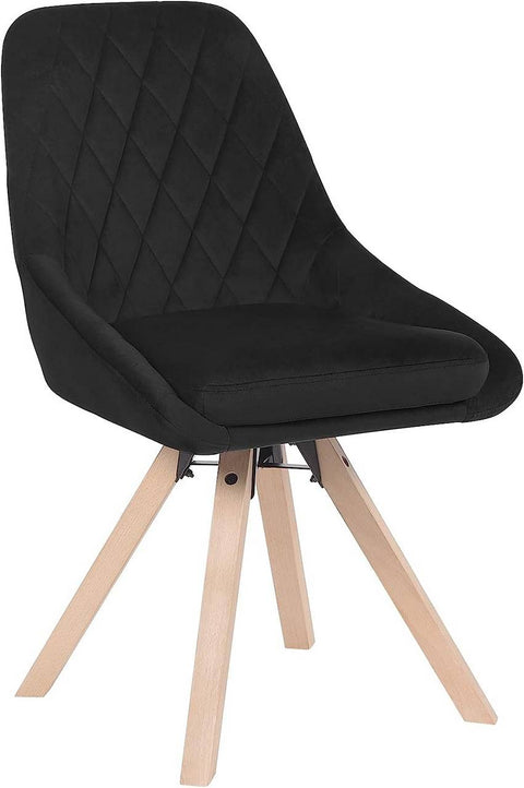 Rootz Velvet Swivel Dining Chair - Rotating Chair - Ergonomic Office Chair - 360° Swivel, Ergonomic Comfort, Robust Stability - 84cm x 40cm x 41cm