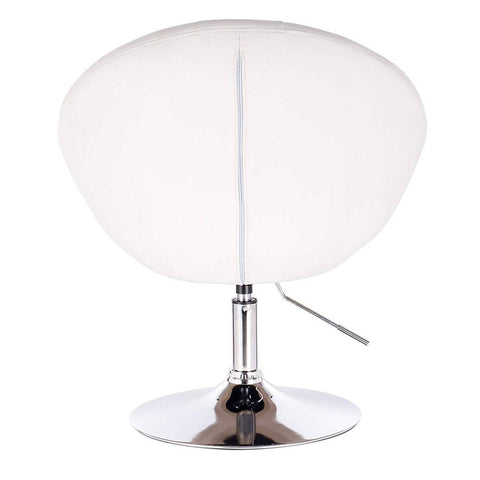 Rootz Lounge Chair - Faux Leather Swivel Chair - Adjustable Height - Stylish & Comfortable - 46cm x 44cm - White - Ergonomic Design