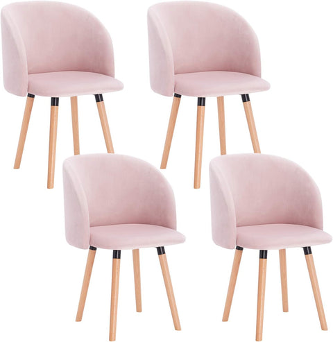 Rootz Set of 4 Dining Chairs - Velvet Upholstered - Kitchen Chairs - Ergonomic Design - Durable & Comfortable - Versatile Style - 45cm x 46cm x 84cm