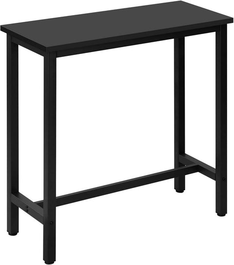 Rootz Bar Table - Dining Table - High Table - Water-Repellent MDF - 100x40x100cm - Black - Stability with Iron Frame for Small Spaces