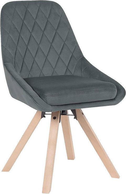 Rootz Velvet Swivel Dining Chair - Rotating Chair - Ergonomic Chair - Luxurious Comfort - Durable Design - Versatile Use - 84cm x 40cm x 41cm
