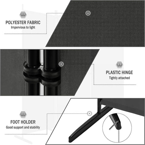 Rootz Kamerscherm - Privacyscherm - Ruimteverdeler - Duurzaam polyester - Veelzijdig en draagbaar - Gemakkelijk schoon te maken - 167 cm x 172 cm / 223 cm x 172 cm