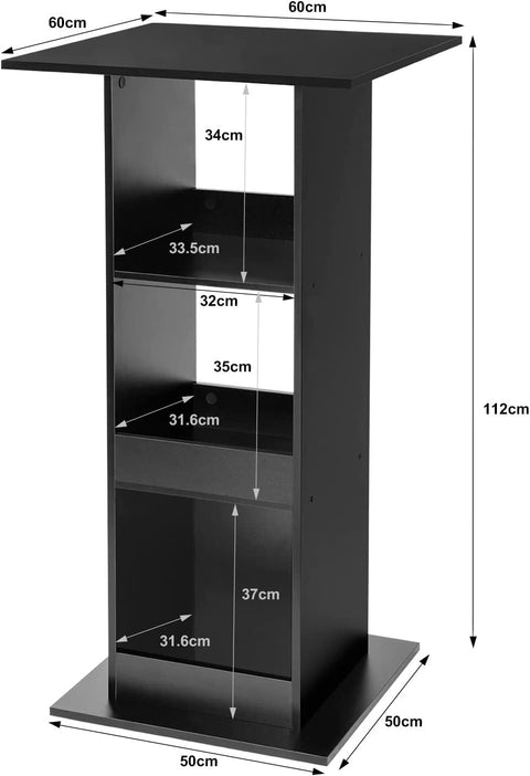 Rootz Bar Table with Shelves - Dining Table - Storage Cabinet - Space-Saving - Solid Wood Material - 60cm x 60cm x 112cm - Light Oak + White