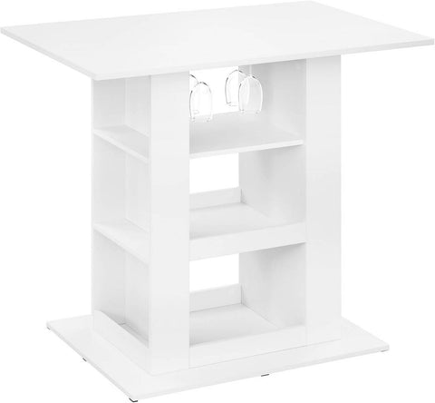 Rootz Bart Table with Storage - High Table - Counter Table - Robust & Scratch-Resistant - 105cm x 94cm x 68cm - White