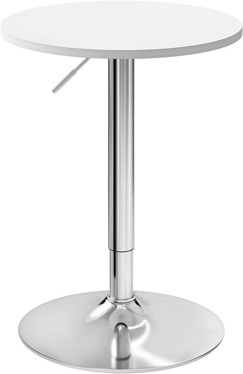 Rootz Adjustable Bar Table - Round Bar Table - Height Adjustable - Scratch & Waterproof - 52cm x 69.5-91.5cm x 45cm