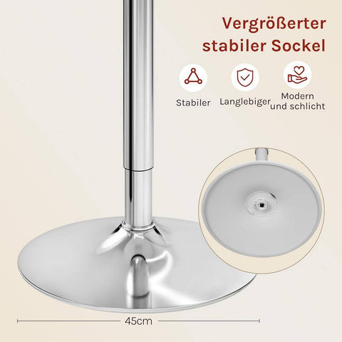 Rootz Adjustable Bar Table - Round Bar Table - Height Adjustable - Scratch & Waterproof - 52cm x 69.5-91.5cm x 45cm