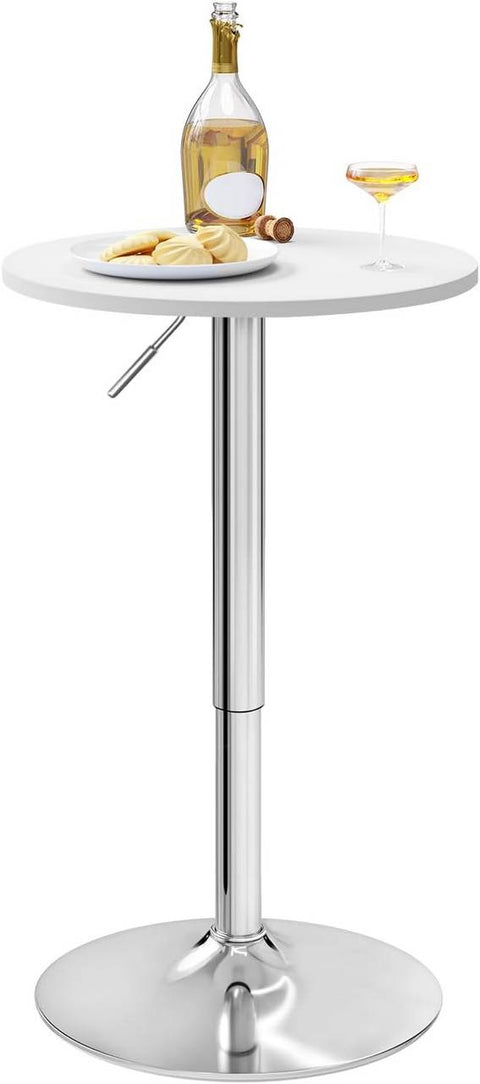 Rootz Adjustable Bar Table - Round Bar Table - Height Adjustable - Scratch & Waterproof - 52cm x 69.5-91.5cm x 45cm