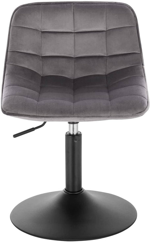 Rootz Velvet Metal Bar Stool - Counter Stool - Adjustable Chair - Comfortable Seating - 360° Swivel - Height Adjustable - 35cm x 42.5cm x 60.5-72cm