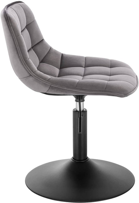 Rootz Velvet Metal Bar Stool - Counter Stool - Adjustable Chair - Comfortable Seating - 360° Swivel - Height Adjustable - 35cm x 42.5cm x 60.5-72cm