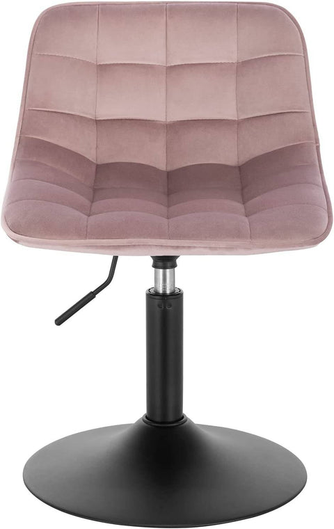 Rootz Velvet Metal Bar Stool - Adjustable Counter Chair - Swivel Barstool - Comfortable, Durable, Floor Protection - 35cm x 42.5cm x 60.5-72cm