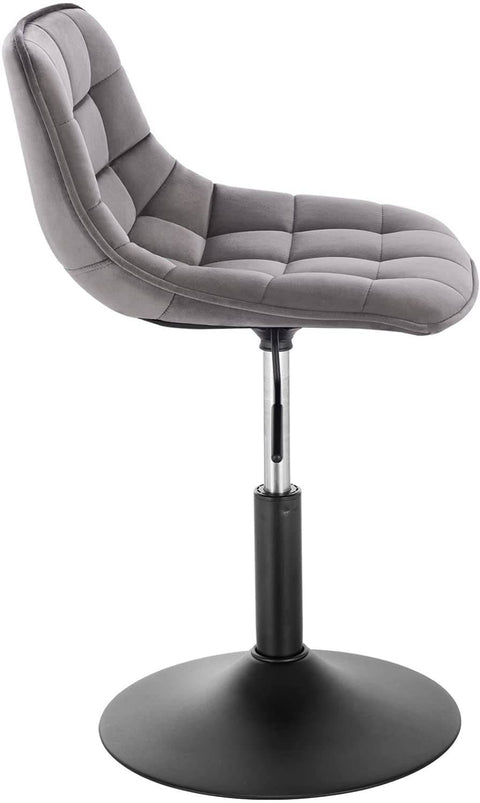 Rootz Velvet Metal Bar Stool - Counter Stool - Adjustable Chair - Comfortable Seating - Ergonomic Design - Durable Construction - 35cm x 42.5cm x 60.5-72cm