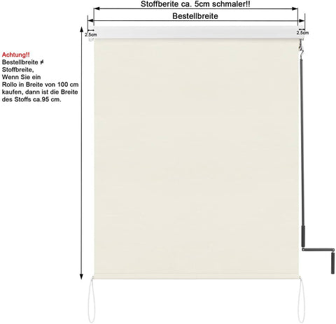 Rootz Verticale luifel - Buitenzonwering - Terrasoverkapping - Weerbestendig - UV-bescherming - Eenvoudige installatie - 140 cm x 240 cm