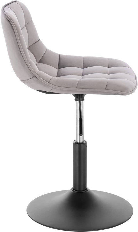 Rootz Velvet Metal Bar Stool - Counter Stool - Adjustable Bar Chair - Durable, Ergonomic, Non-Slip - 35cm x 42.5cm, Height 60.5cm-72cm