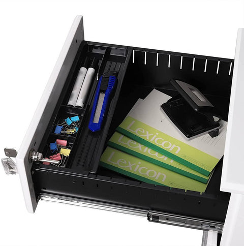 Rootz Roll Container Filing Cabinet - Mobile File Cabinet - Secure Storage Unit - Pre-Assembled, Lockable, Effortless Mobility - Steel - 52.4cm x 54cm x 39cm