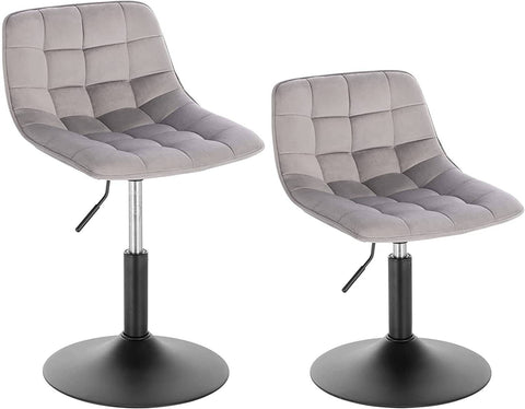 Rootz Velvet Metal Bar Stool - Counter Stool - Adjustable Bar Chair - Durable, Ergonomic, Non-Slip - 35cm x 42.5cm, Height 60.5cm-72cm