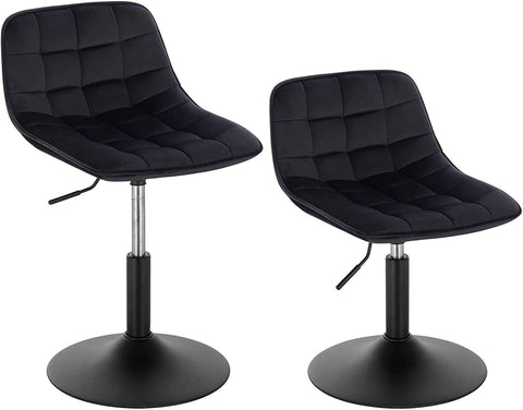 Rootz Velvet Bar Stool - Counter Stool - Adjustable Swivel Chair - Ergonomic Design, Durable Build, Floor Protection - 35cm x 42.5cm, Height 60.5cm-72cm