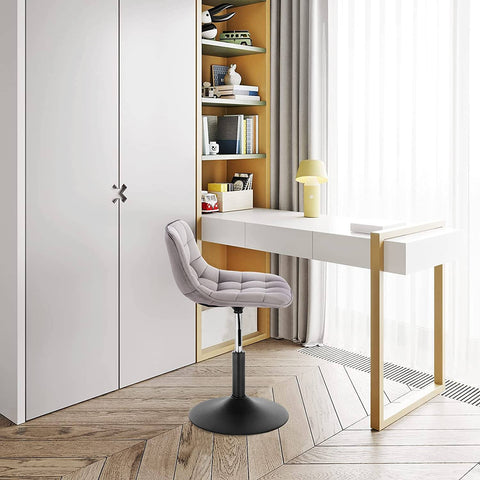 Rootz Velvet Metal Bar Stool - Counter Stool - Adjustable Bar Chair - Durable, Ergonomic, Non-Slip - 35cm x 42.5cm, Height 60.5cm-72cm