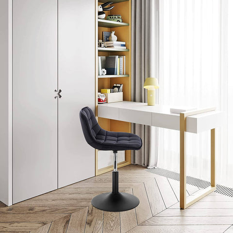 Rootz Velvet Metal Barkruk - Verstelbare tegenstoel - Draaibare barkruk - Comfortabel, flexibel, stevig - 35 cm x 42,5 cm x 60,5-72 cm