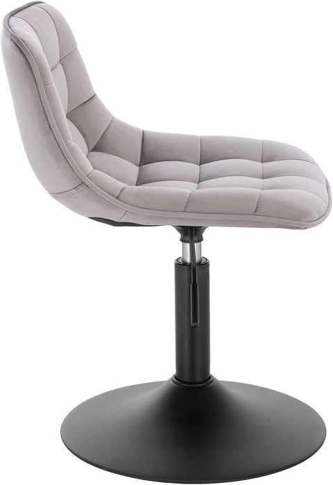 Rootz Velvet Metal Bar Stool - Counter Stool - Adjustable Bar Chair - Durable, Ergonomic, Non-Slip - 35cm x 42.5cm, Height 60.5cm-72cm