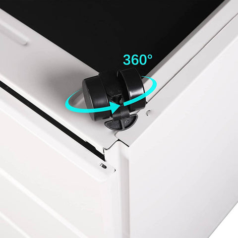 Rootz Roll Container Filing Cabinet - Mobile File Cabinet - Secure Storage Unit - Pre-Assembled, Lockable, Effortless Mobility - Steel - 52.4cm x 54cm x 39cm