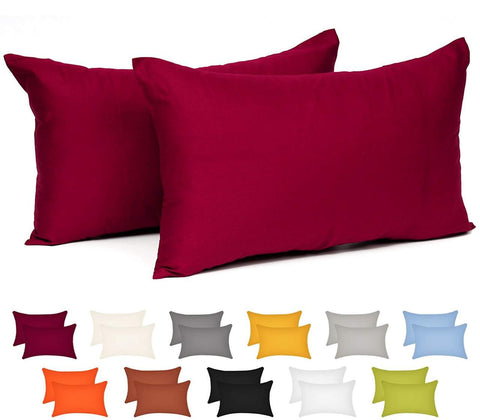 Rootz Cotton Cushion Cover Set - Pillow Cases - Zippered Covers - Hypoallergenic - Red 30x50 cm