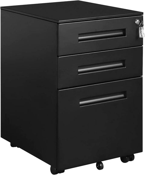 Rootz Rolcontainer Kantoorkast - Mobiele Archiefkast - Opbergunit - Voorgemonteerd - Veilige vergrendeling - Soepele bediening - Staal - 45cm x 60cm x 39cm