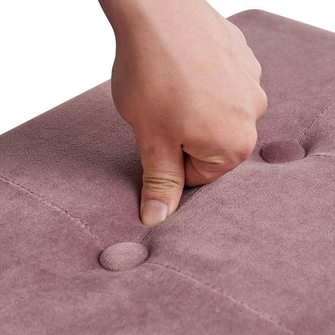 Rootz Velvet Storage Stool - Ottoman - Footrest - 118L Capacity - Foldable & Portable - Luxurious Comfort - 110cm x 38cm x 37.5cm