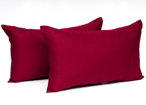 Rootz Cotton Cushion Cover Set - Pillow Cases - Zippered Covers - Hypoallergenic - Red 30x50 cm