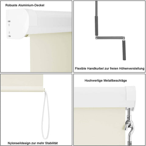 Rootz Verticale luifel - Buitenzonwering - Terrasoverkapping - Weerbestendig - UV-bescherming - Eenvoudige installatie - 140 cm x 240 cm