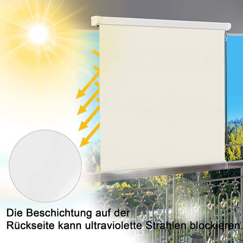 Rootz Verticale luifel - Buitenzonwering - Terrasoverkapping - Weerbestendig - UV-bescherming - Eenvoudige installatie - 140 cm x 240 cm