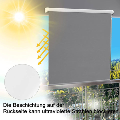Rootz Vertical Awning - Balcony Awning - Privacy Screen - Durable Aluminum, UV Protection, Easy Installation - 140cm x 240cm