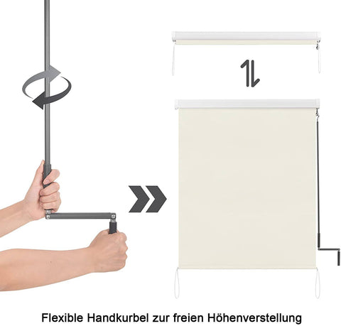 Rootz Verticale luifel - Buitenzonwering - Terrasoverkapping - Weerbestendig - UV-bescherming - Eenvoudige installatie - 140 cm x 240 cm