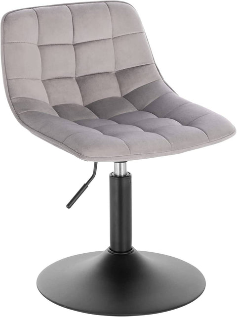 Rootz Bar Stool - Counter Stool - Adjustable Bar Chair - Ergonomic Design - Foam Padded - Non-Slip Base - Velvet & Metal - 35cm x 42.5cm x 60.5-72cm