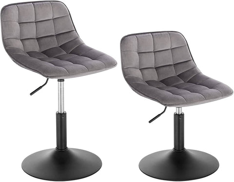 Rootz Velvet Metal Bar Stool - Counter Stool - Adjustable Chair - Comfortable Seating - Ergonomic Design - Durable Construction - 35cm x 42.5cm x 60.5-72cm