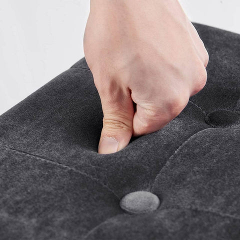 Rootz Velvet Storage Stool - Ottoman - Footrest - 118L Capacity - Foldable & Portable - Luxurious Velvet Finish - 110cm x 38cm x 37.5cm