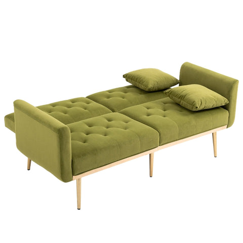 Rootz 3-Seater Sofa Bed - Velvet Sofa - Convertible Couch - Adjustable Comfort - 161.97L x 77.97W x 79.98H cm