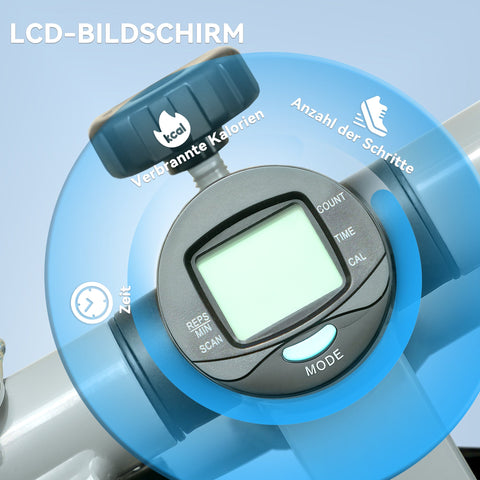 Rootz 2 in 1 Mini Stepper - Home Exercise Equipment - Fitness Stepper - LCD Display - Strengthens Core & Arms - 41 x 30.5 x 18.5 cm Grey, Black