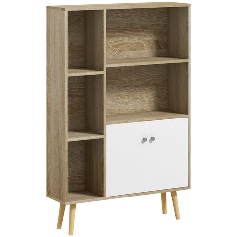 Rootz Scandinavian Bookcase - Storage Furniture - 5 Niche Cabinet - Elegant Design - 80L x 23.5W x 123H cm