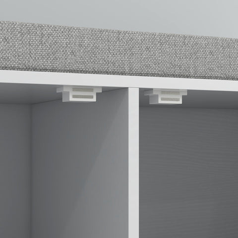 Rootz Shoe Furniture Bench - Shoe Storage Cabinet - Entrance Organizer - Padded Seat - 84L x 35T x 50H cm - White and Grey