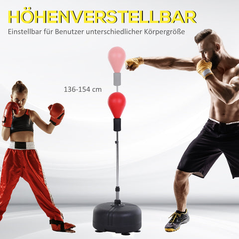 Rootz Punching Ball Set - Boxing Training Set - Height Adjustable 136-154 cm - Enhance Coordination - 48 cm Base with Gloves