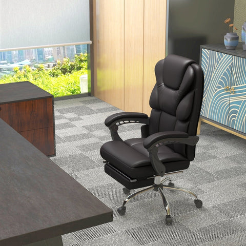 Rootz Massage Office Chair - Vibration Points - 8 Massage Modes - Faux Leather - 63cm x 57cm x 118-126cm