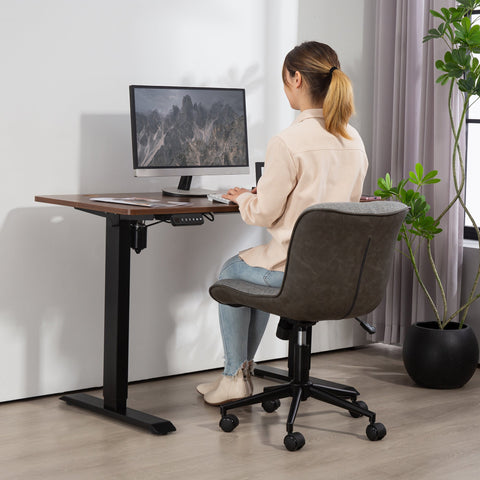 Rootz Armless Office Chair - Padded Desk Chair - Adjustable Rolling Seat - Ultimate Comfort - 47cm x 60cm x 79-89cm