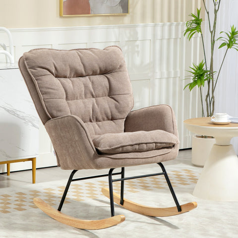 Rootz Rocking Chair - Swing Chair - Wide Seat - Chenille Comfort - 71cm x 98.5cm x 97cm - Supports Up to 120kg